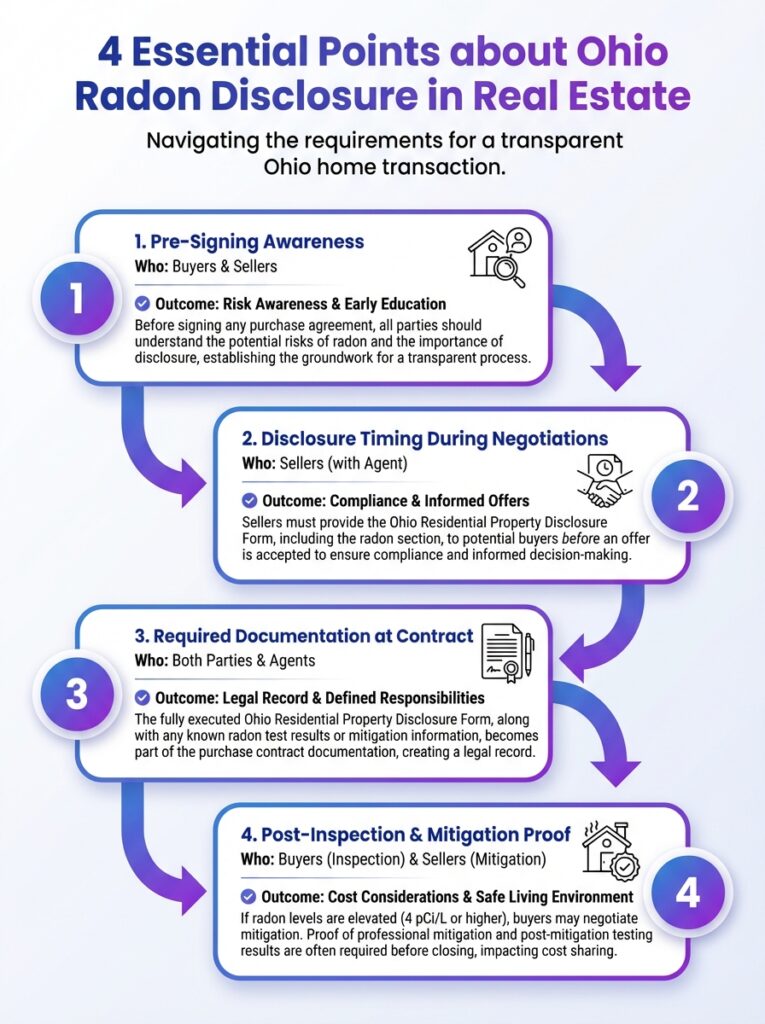 Ohio Radon Disclosure Requirements infographic