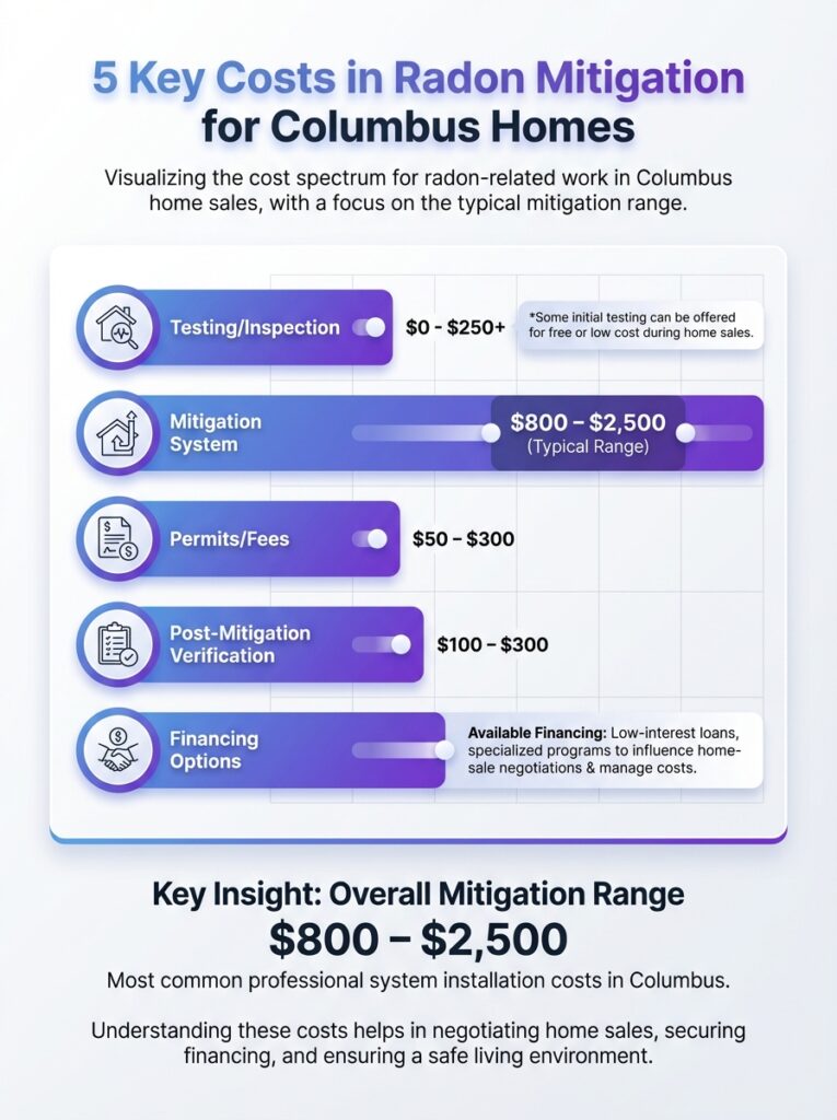 Radon and Columbus Home Sales Guide infographic