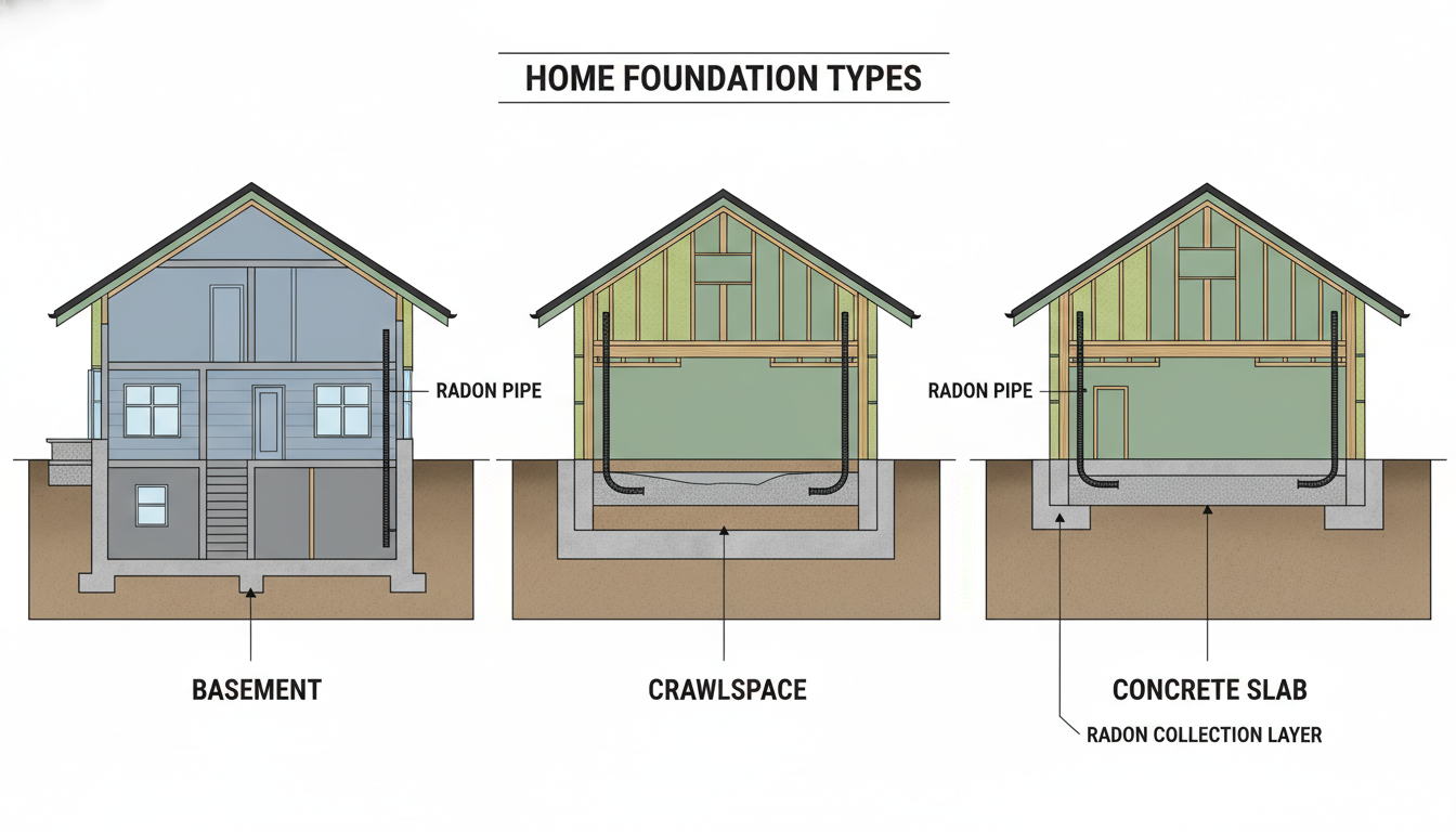 Radon mitigation cost by foundation type